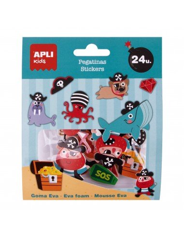 Apli 18877 Pegatinas Goma Eva Motivo Piratas