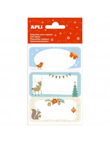 Apli 19020 Etiquetas Regalos Navidad Motivo Ardilla