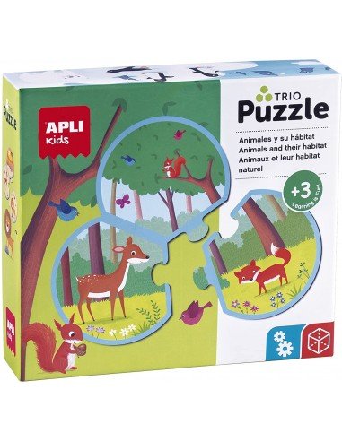 Puzle Trio Animales Y Su Habitat Apli 18821