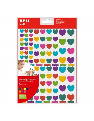 Apli 18767 Bolsa Gomets Corazones Multicolor