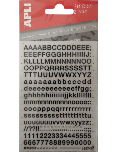 Letras y Números Transferibles 5mm Apli 01357