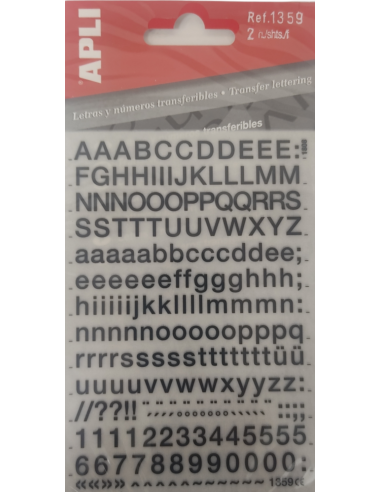 Letras y Números Transferibles 6mm Apli 1359