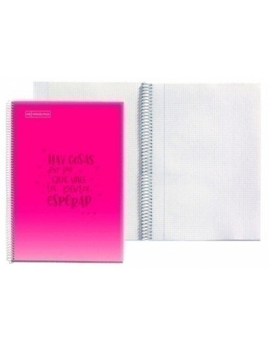 Cuaderno Tapa Polipropileno 4x4 Mensajes 80h Color Magenta
