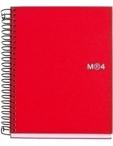 NoteBook 4 A7 100h Cuadricula Color Rojo