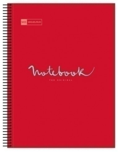 NoteBook Emotions A5 120h Cuadricula Color Rojo