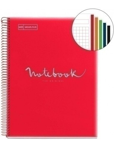 NoteBook Emotions A5 120h Horizontal Color Rojo