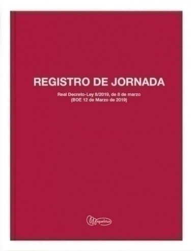 Libro Registro Jornada Laboral Fº 40H
