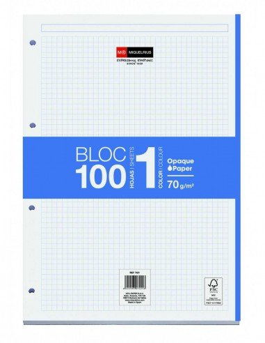 Bloc Encolado 100 Hojas Color Azul