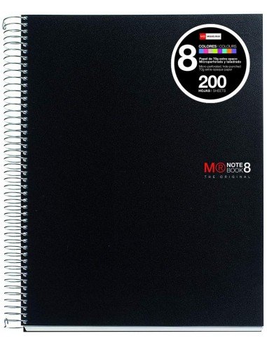 NoteBook Original Tapa Polipropileno A4 200h Color Negro