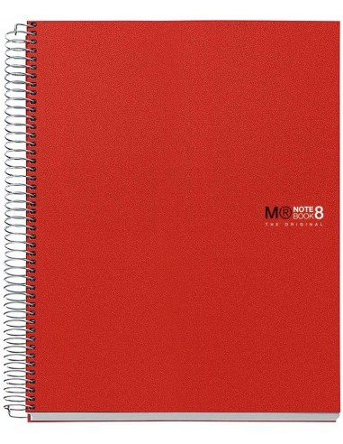 NoteBook Original Tapa Polipropileno A4 200h Color Rojo